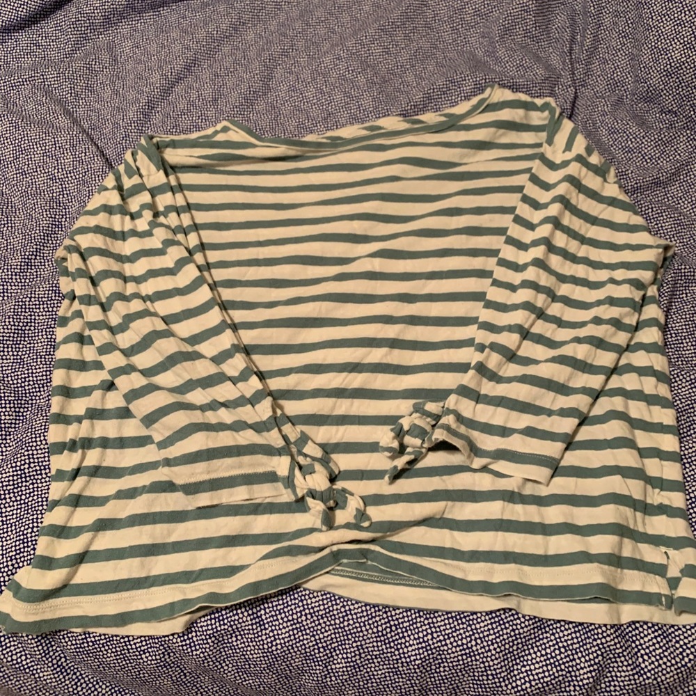 Madewell green striped top